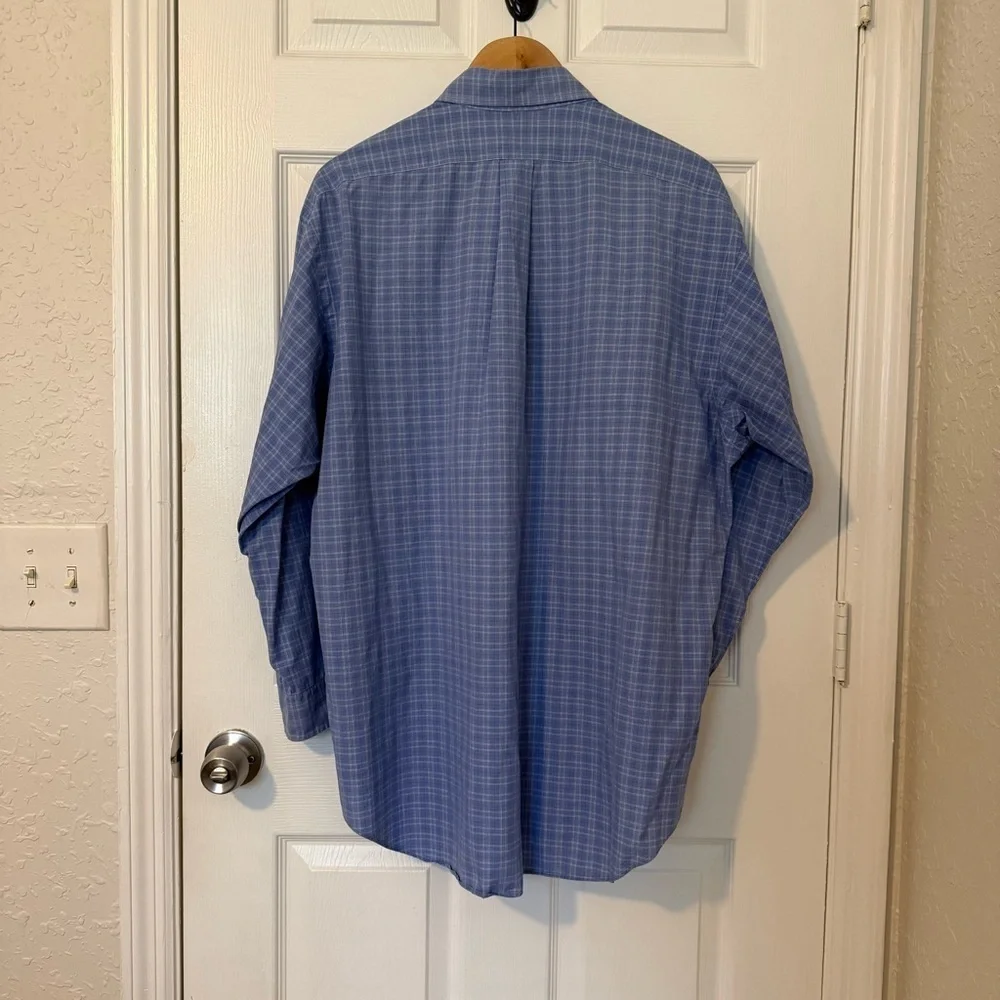 Polo Ralph Lauren Longsleeves Cotton Yarmouth button down Blue Plaid 17 32/33